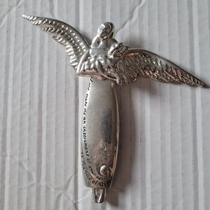Pewter Angel Ornament Angel Holding A Lamb Memorial Silver Hildegard Bingen